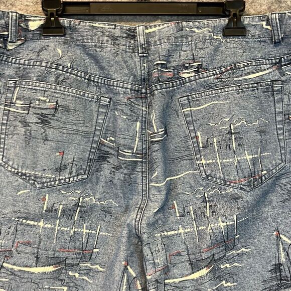 LIZ CLAIBORNE Capri Pants Women's Large Blue Michaela High-Rise Sailboat Print - Picture 14 of 16